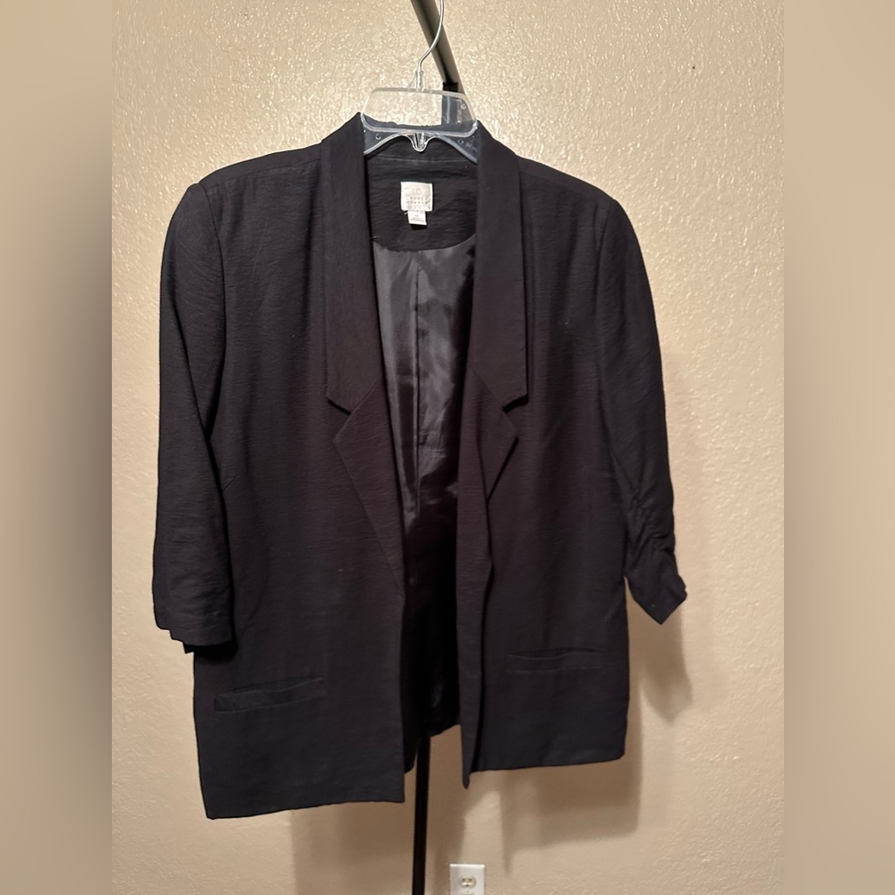 LC Lauren Conrad Black Open-Front Blazer